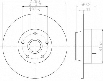 HELLA PAGID 8dd355119301 -  Тормозной диск